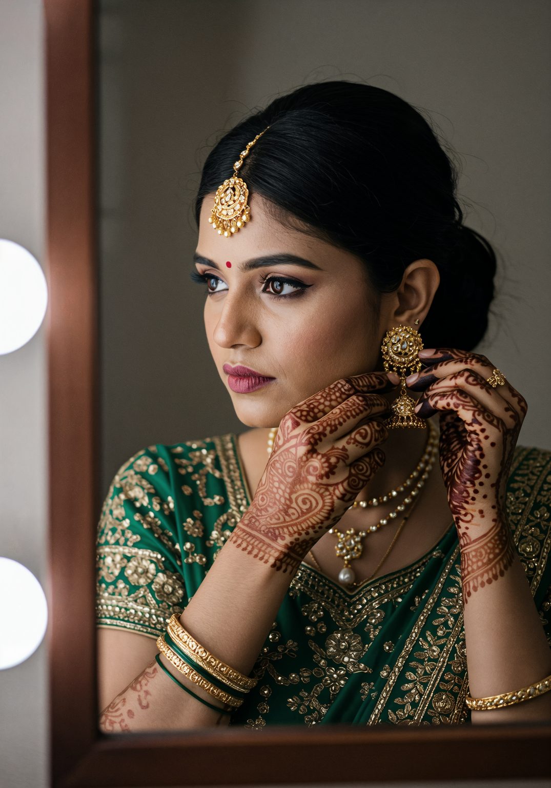 elegant-indian-bride-adorning-herself-with-jewelry