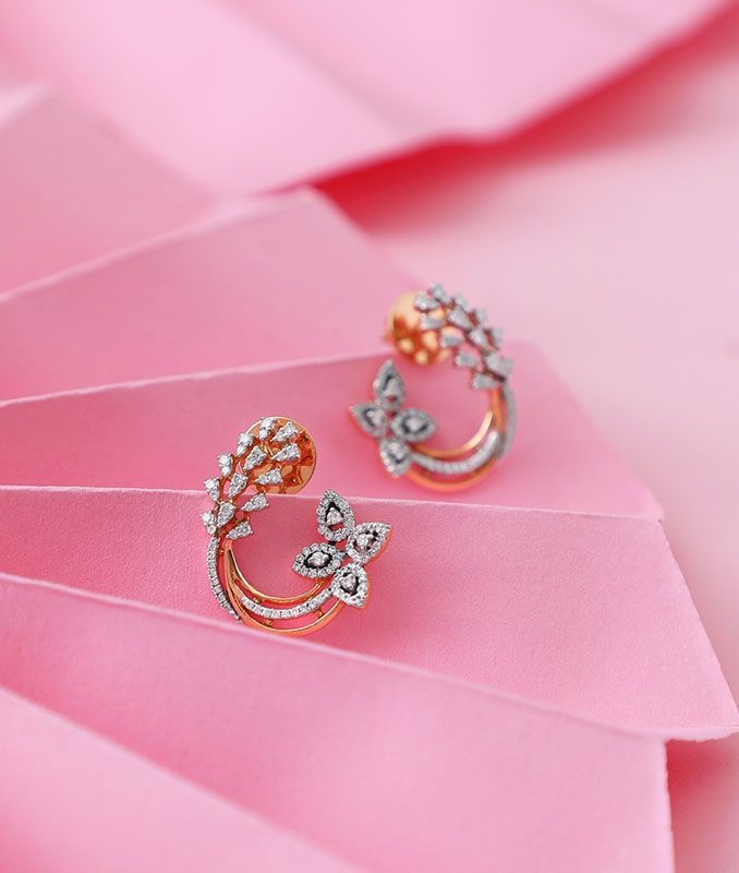 Floral Crescent Earrings