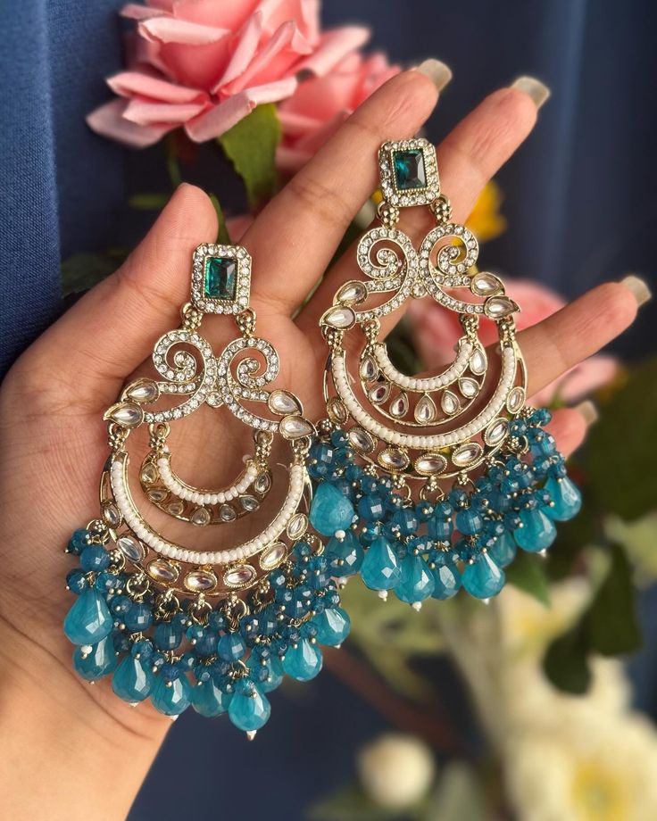 Turquoise Jhumka Earrings