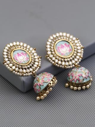 pink lotus earrings